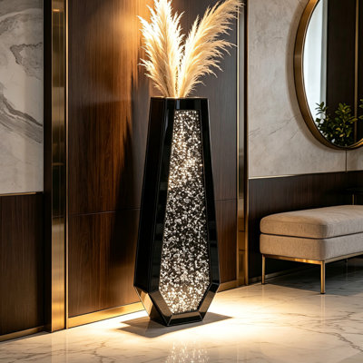 DeGrailly 24" Handmade Mirrored Glass Floor Vase Modern Ultra-Modern Stylish