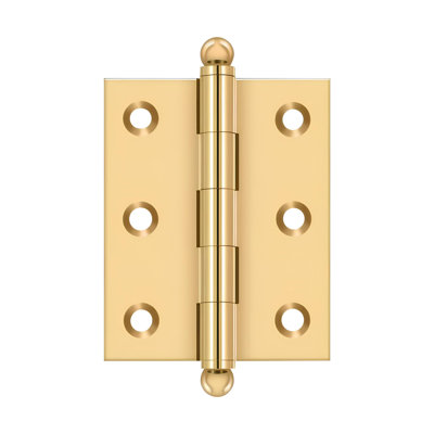 Deltana CH2015CR003 2" x 1-1/2" Hinge, w/ Ball Tips in PVD Polished Brass Pair