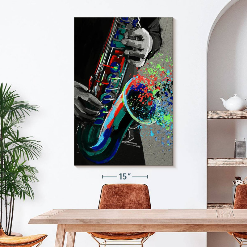 " Saxophone " by Harper D., 48" H x 32" W x 1.25" D