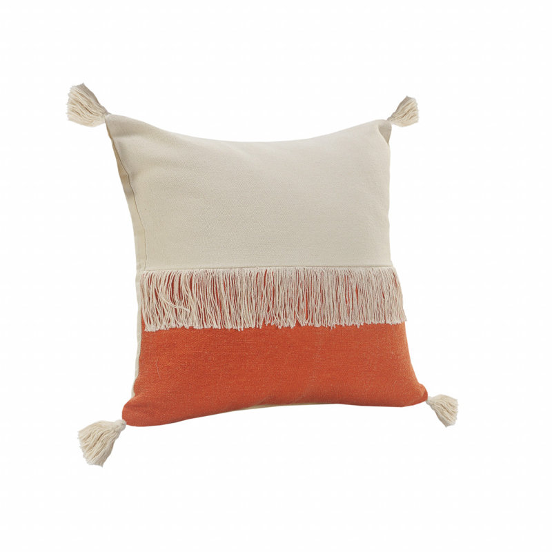 Insert de coussin réversible , Orange / blanc cassé