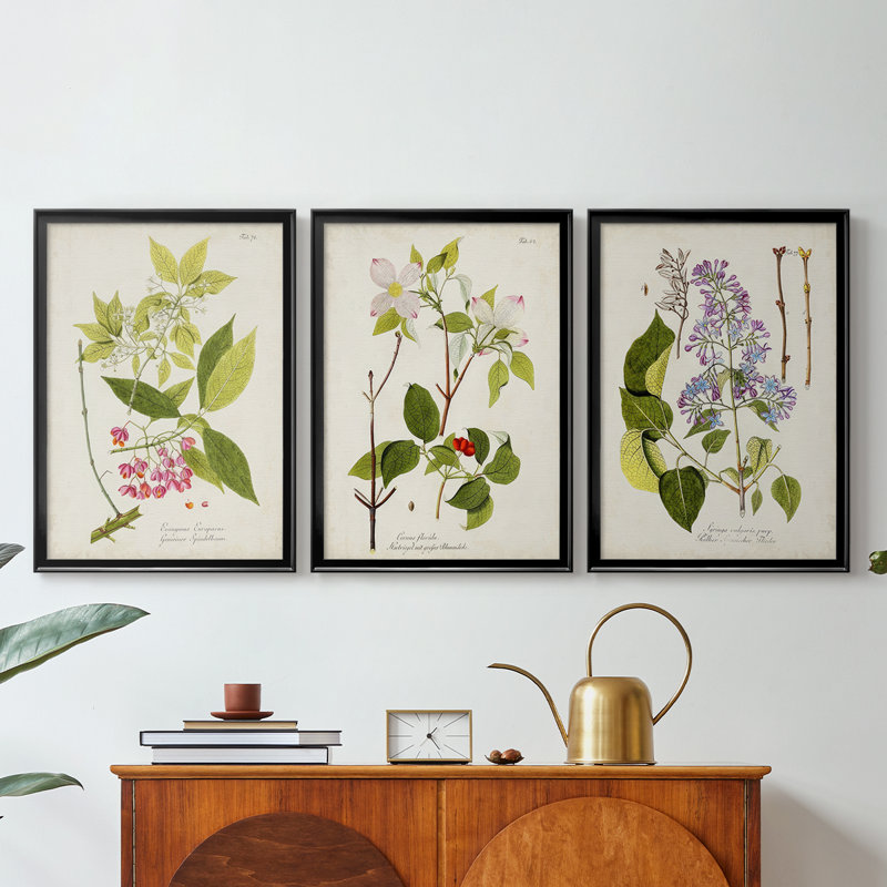 Arbre en fleurs IV - Toile tendue avec châssis sur mesure - 3 pièces, H 21 po x l 30 po, Noir