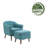 Arlaith Linen Upholstered Accent Chair with Ottoman, Rubberwood Legs-1110814243