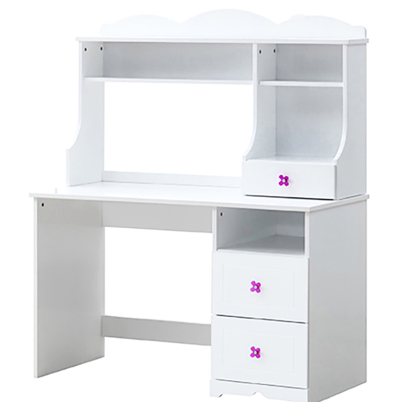 Bureau blanc Office 2 - Piètement luge pour un look moderne et un fonctionnement fluide des tâches