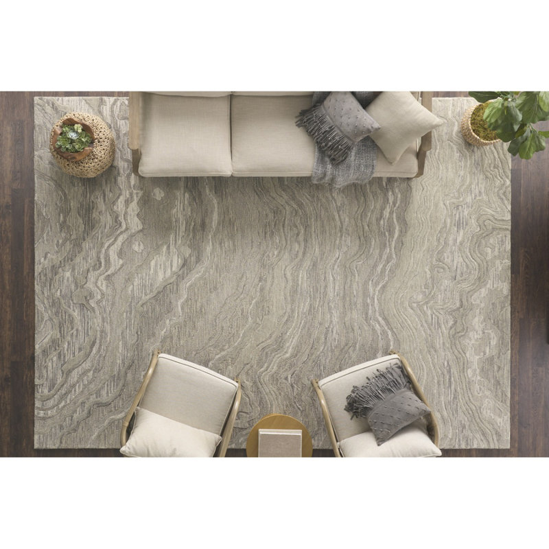 Deonna Abstract Wool Hand Woven Area Rug, Rectangle 114 x 175 cm