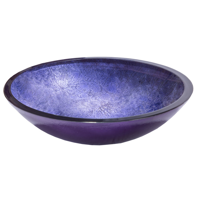 Eden Bath 15.38 " Tempered Glass Oval Bathroom Sink