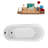 69" Streamline Freestanding Soaking Acrylic Bathtub With Drain and Bamboo Tray-75227713
