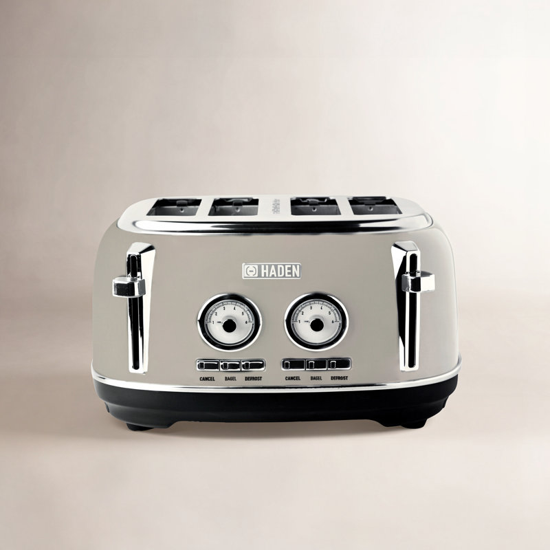 HADEN Dorset 4-Slice Wide Slot Toaster, Putty