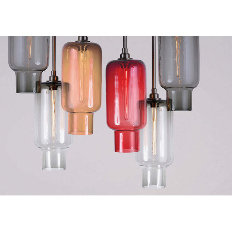 Sorbonne 10 - Light Pendant, Smoke/Cognac/Cardinal/Crystal, Oil Rubbed Bronze