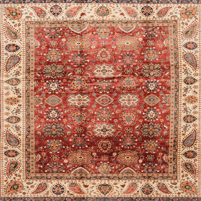 Tapis abstrait moderne 3730, Carré 6 pi