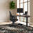 Skyscraper Electric Height Adjustable Standing Desk, Dual Motor and Digital Control with Memory, 60x30, Walnut Block Top with Black Frame-1076506108-1191903530