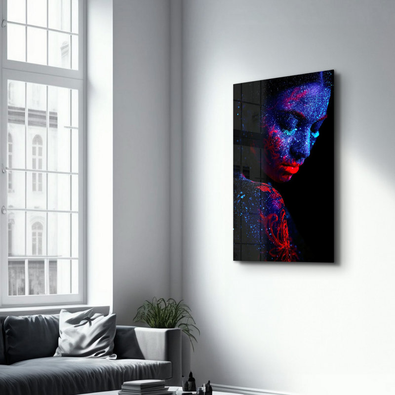 Peinture murale élégante en verre trempé Lekeya, 13,8 x 21,7 pouces | 100% verre trempé, épaisseur: 0,16 pouce | Imprimé UV pour des couleurs éclatantes | Parfait pour la décoration intérieure, le salon et les espaces de bureau