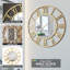 Grande horloge murale en métal avec miroir Ozra pour le salon ou la chambre à coucher-1399427456