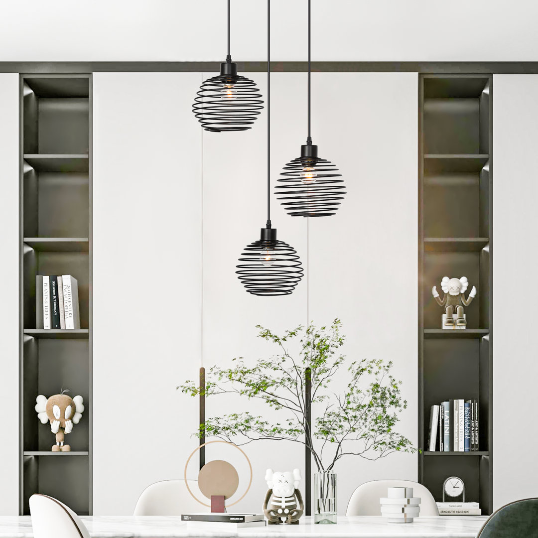 Aalyan 3 - Light Matte Black Cluster Pendant Light