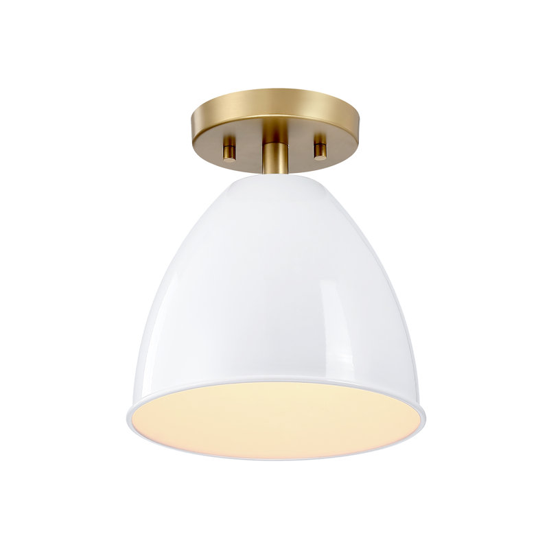 Joce Semi Flush Mount, White