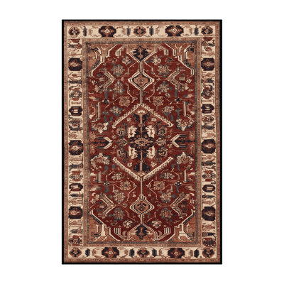 Machine Washable Persian Black Area Rug