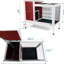 Cage à animaux spacieuse en bois rouge - facile à entretenir, avec plusieurs entrées et moustiquaire en lapin pour petits animaux 37,5 x 21,5 x 34 pouces, rouge, assemblage propre-1100556003-1100556013