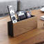 Organisateur de bureau Yamazaki Home - Télécommande et porte-stylo, acier et bois-15616684