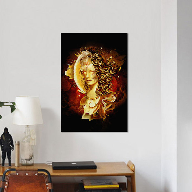 « mage », impression sur toile, H 12 po x l 8 po x P 0,75 po, Toile tendue, Pas de tapis
