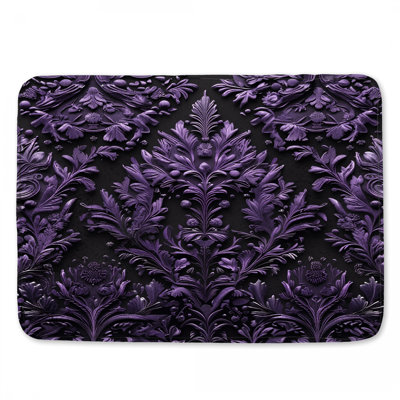 Purple Ornamental Floral Bath Mat