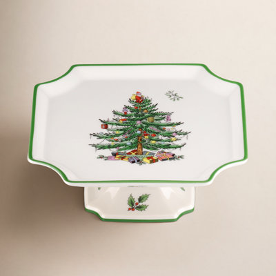 Christmas Tree Porcelain Cake Stand