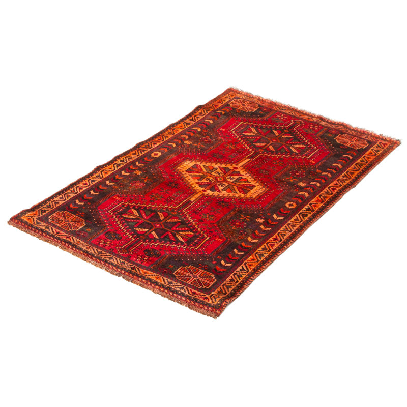 Tapis rouge unique fait à la main de conception unique 3 pi 7 po x 5 pi 4 po Antalya