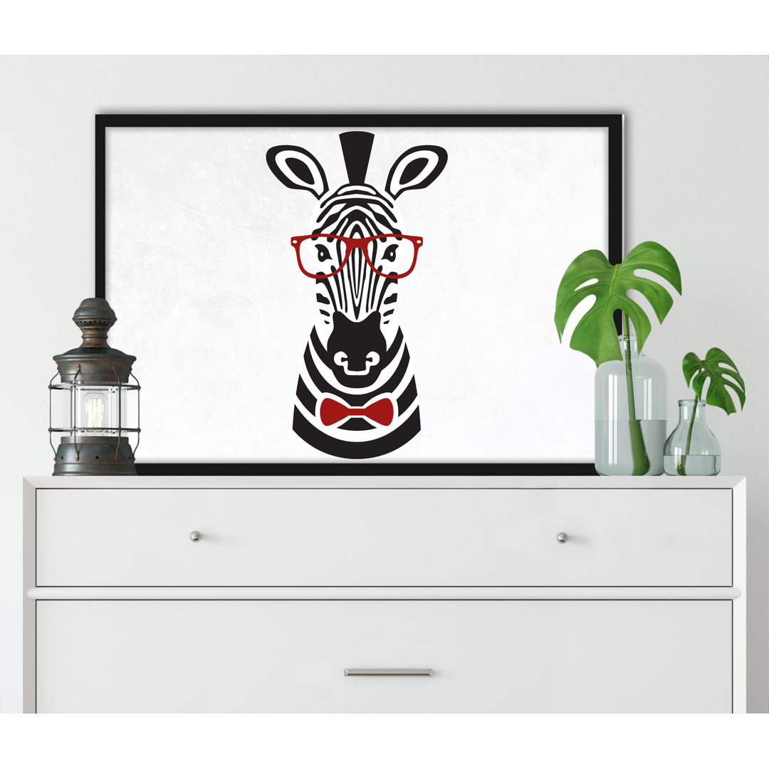 Gerahmter Grafikdruck Hipster Zebra