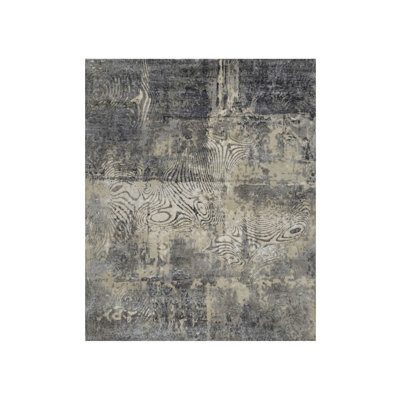 8'1" x 9'11" New Hand Knotted Ivory Wool Rectangle Oriental Rug - MOA10291840