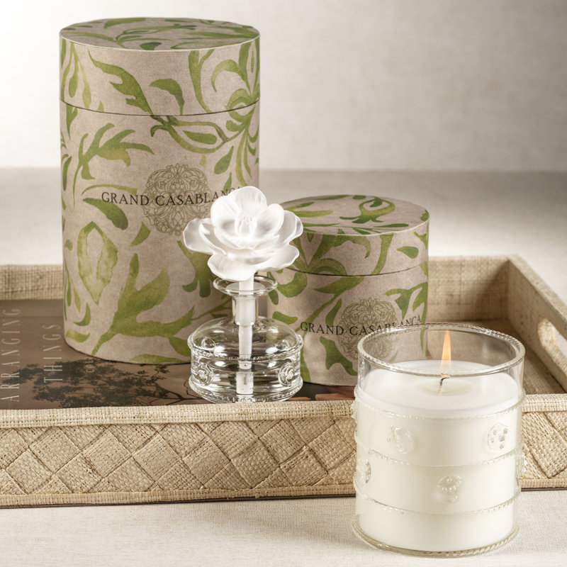 Diffuseur d'huile en porcelaine, 1,69 oz, Fleur d'abricot