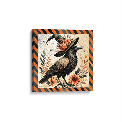 «Vintage Halloween Crow II» par Nicole DeCamp, reproduction d'art