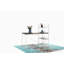 Reversible Smart Workstation Wooden Desk White/Brown