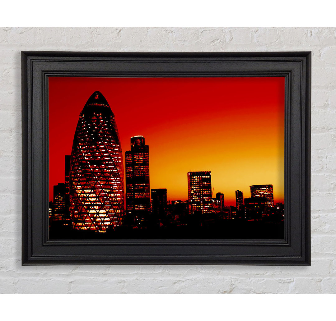 London The Gherkin Orange City - Einzelner Bilderrahmen Kunstdrucke