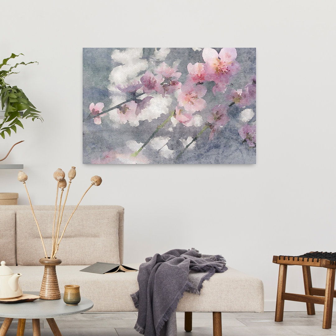 Peach Flowers by Irena - Wrapped Canvas Print