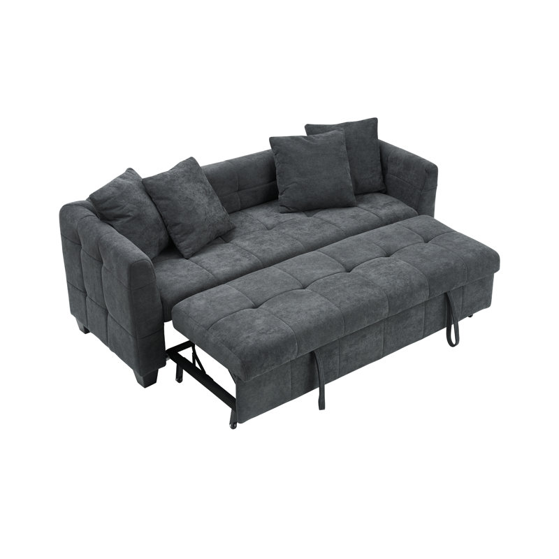 Lit de jour pliant rembourré 78 ", gris
