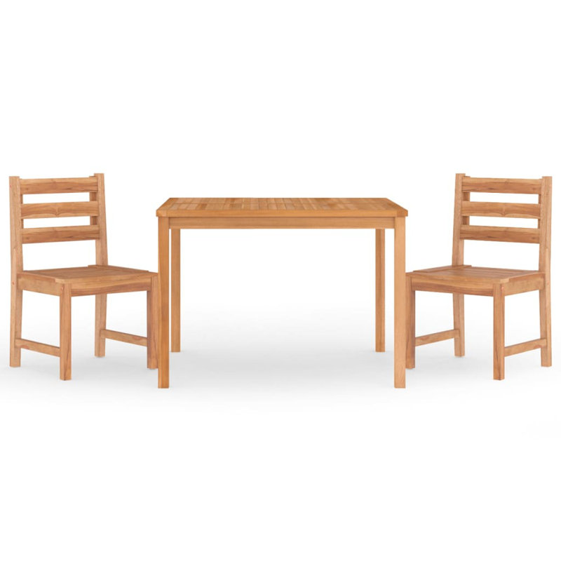 Sawyerville 2 - Person Teak Patio Dining Set with Square Table