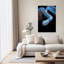 Blue Viper Red Eyes Contemporary Snake Wall Art Print 1 Piece Wrapped Canvas Wall Art-1143340836