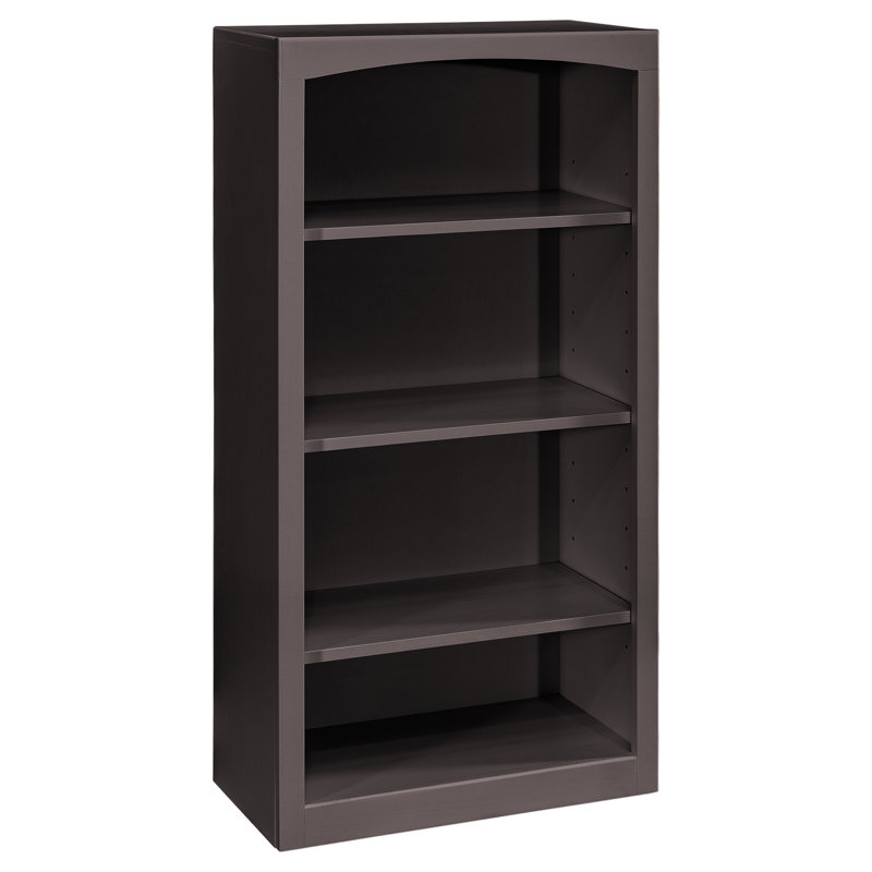Ossy Solid Wood Classic Bookcase, (4 Shelves) 48"H x 24"W x 12"D, Solid Black