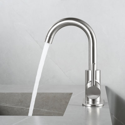 HGN Chrome Single Hole Bathroom Faucet,1 Handle Bathroom Sink Faucets with Pop-up Drain