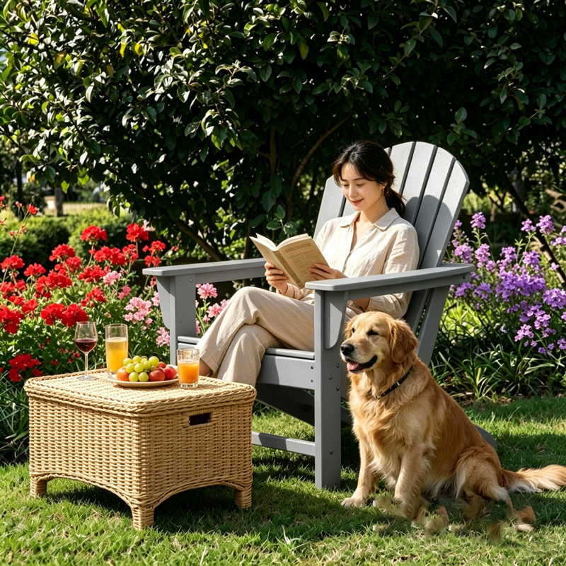 Makowski Outdoor Adirondack Chair, Gray