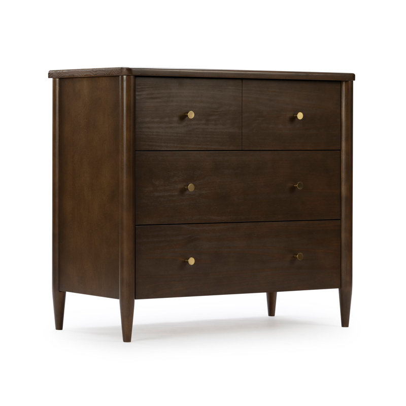 Jacelyn 3-Drawer with Divided Top Drawer Dresser, Walnut