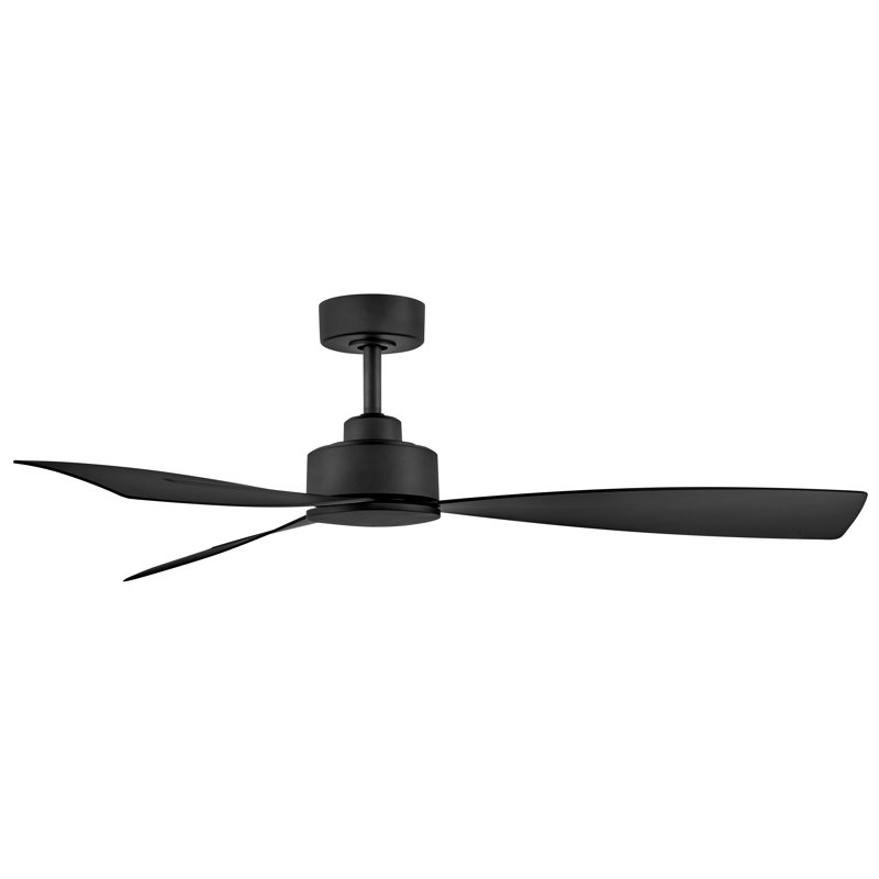 Ventilateur de plafond 56 po avec lumières DEL Trini, Noir mat