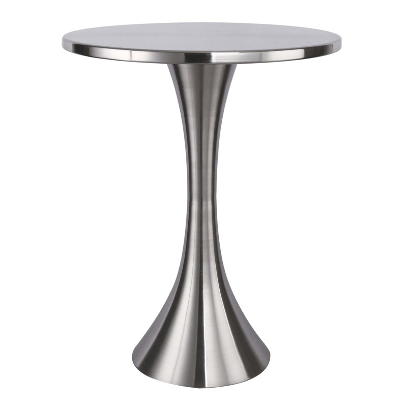 Metal Accent Table In Brushed Nickel