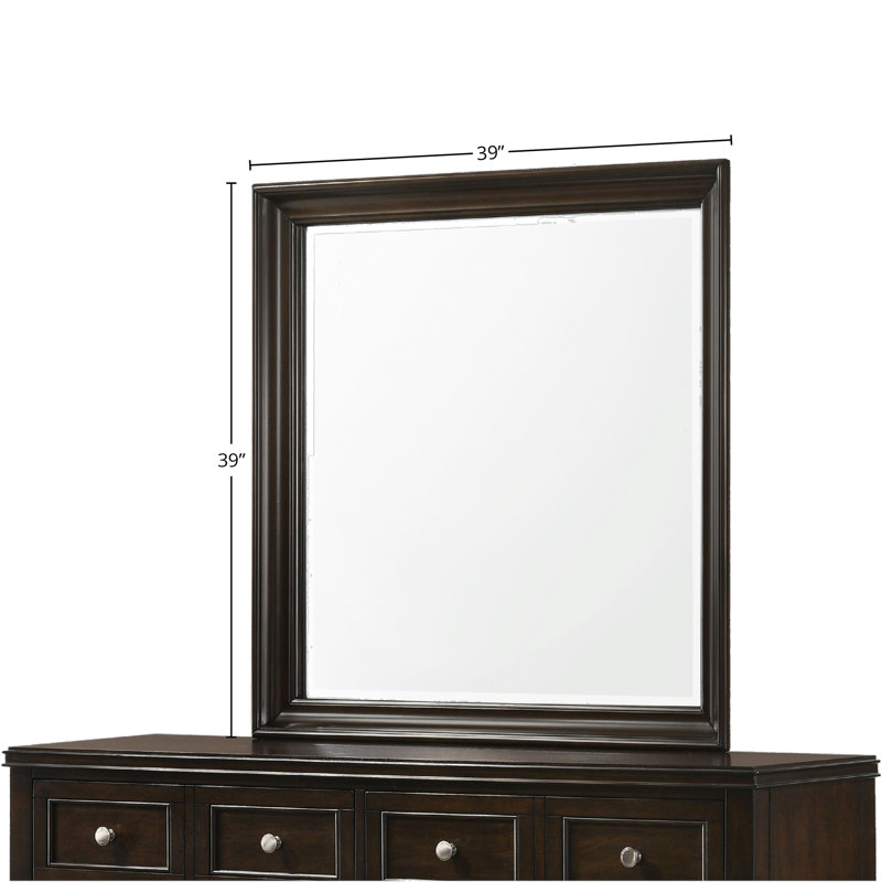 Versatile Square Mirror, Mahogany