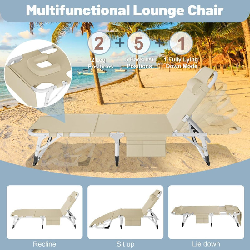 Orionna Steel Outdoor Lounge Chair, Biscuit, Beige