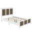 Lit plateforme contemporain en bois de style campagnard avec bandes décoratives en bois-80021526-80021527