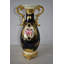 Black And Gold Rounded Resin Vase Size: 11" X 9" X 20"H