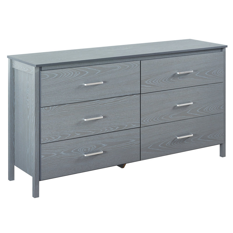 Commode double 6 tiroirs Lupe, Gris