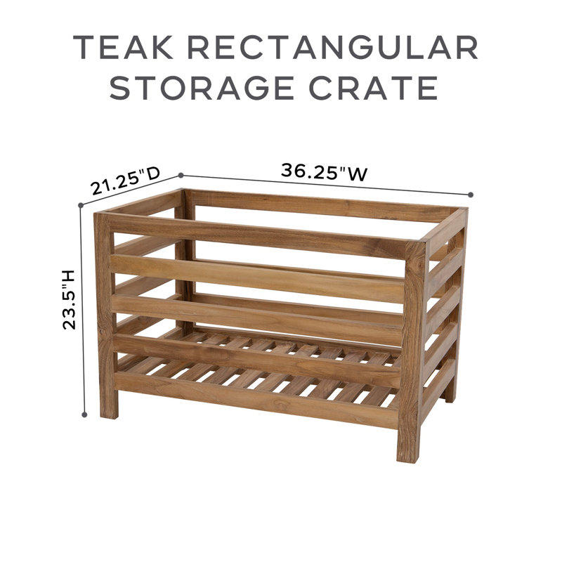 Willow Creek Designs Teak Rectangular Storage Crate