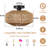 Zendaya   1- Light 11.81" Bohemian Dimmable Hand-woven Paper Rattan Lampshade Semi Flush Mount Ceiling Light for Hallways Storage Rooms Walk-in Closets