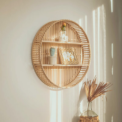 Wyat 2 Piece Circle Accent Shelf with Live Edge