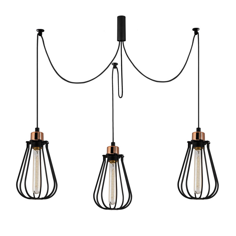 Luminaire suspendu géométrique à 3 lumières Crewe